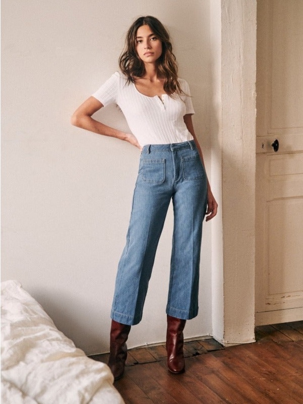 EUC Sezane Juno Cropped Jeans